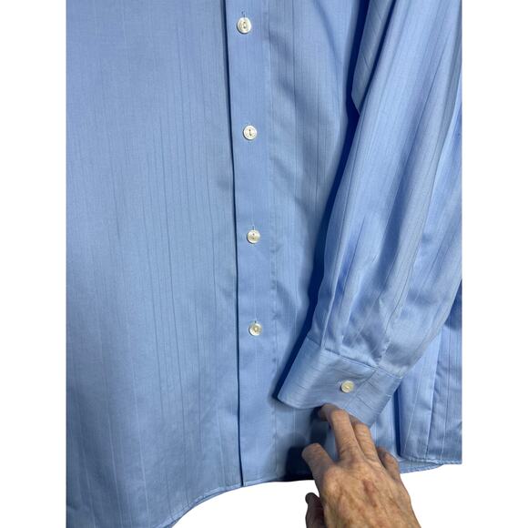 Kenneth Cole Reaction Men’s Size XL Blue Dress Shirt - Picture 3 of 7